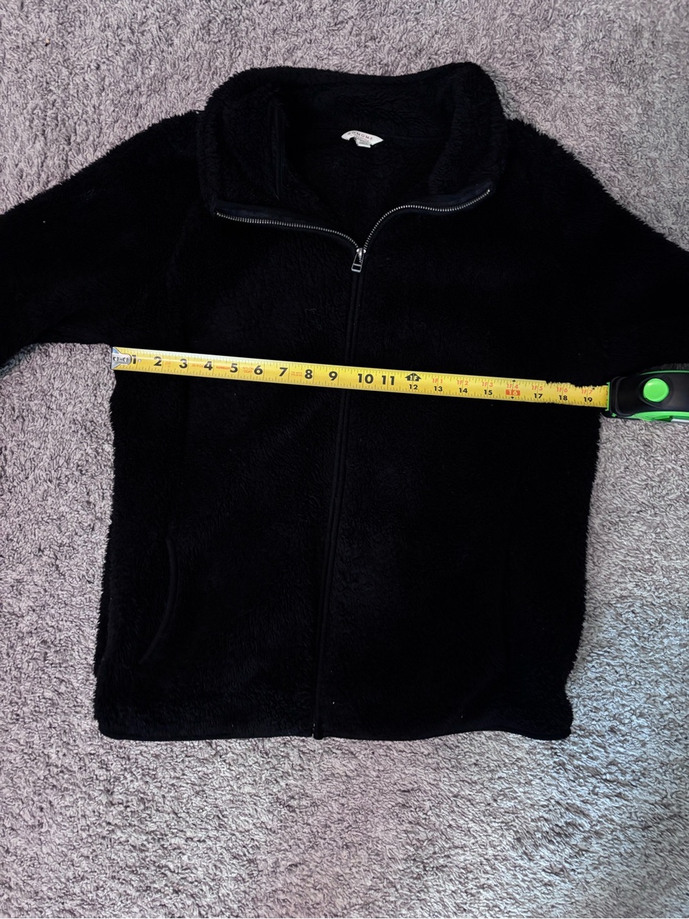 Sonoma Black Women's Zip-Up Faux Fur Jacket Size XL - Picture 7 of 10